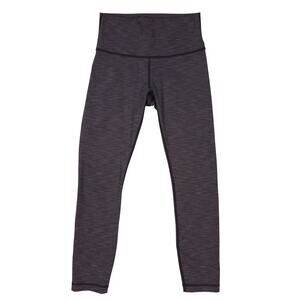 Lululemon Wunder Under Hi-Rise Crop Heathered Black Sz 6